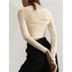 thumbnail image 4 of Blusas de Fiesta para Mujer, Modernas, con Escote en V, Larga, de Transparente y Fruncida. Color Albaricoque L, 4 of 8