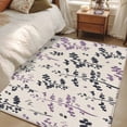thumbnail image 4 of Purple Grey Botanical Area Rugs 2.7'x5', Small Throw Rugs for Kitchen Bedroom, Rustic Country Spring Floral Summer Leaf Indoor Outdoor Rug Non-Slip Low Pile Carpet Runner Reversible Floor Mats, 4 of 8