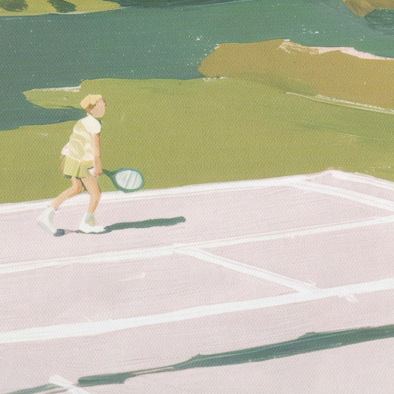 My Texas House Tennis Court Views 24x18 Framed Wall Art