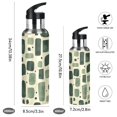 thumbnail image 2 of Yayeee 20oz Insulated Water Bottle Double Wall Stainless Steel with Flip Straw Lid, Green Geometric, 2 of 7