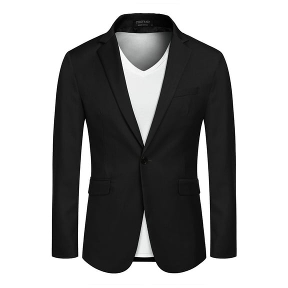 Coshow Men's Casual Blazer One Button Sport Business Daily Suit Jacket