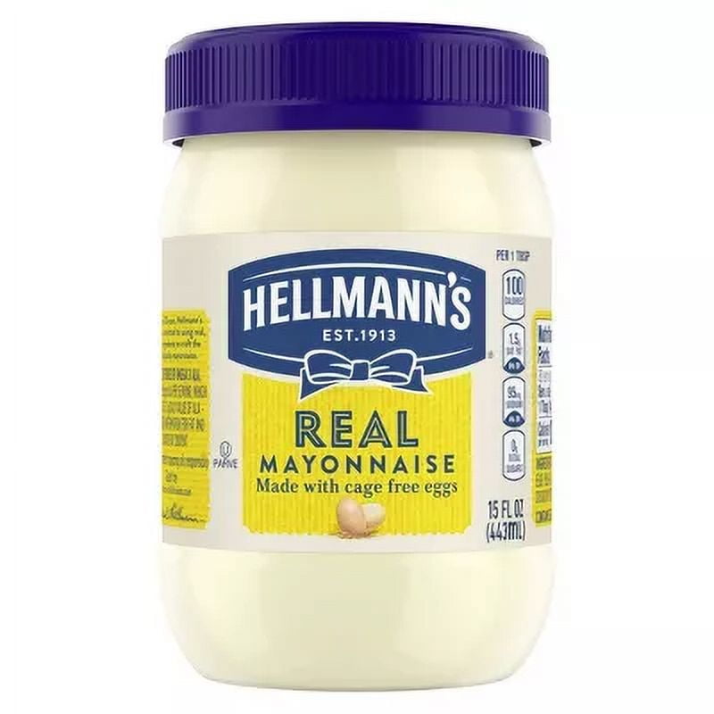 Hellmann's Mayonnaise for Delicious Sandwiches Real Mayo Rich in Omega 3-ALA 15oz (Pack of 4)