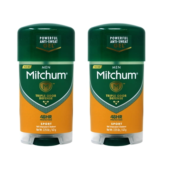 Mitchum Power Gel Anti-Perspirant Deodorant Sport, Triple Odor Defense, 48HR Protection, 2.25 Oz - 2 Pack