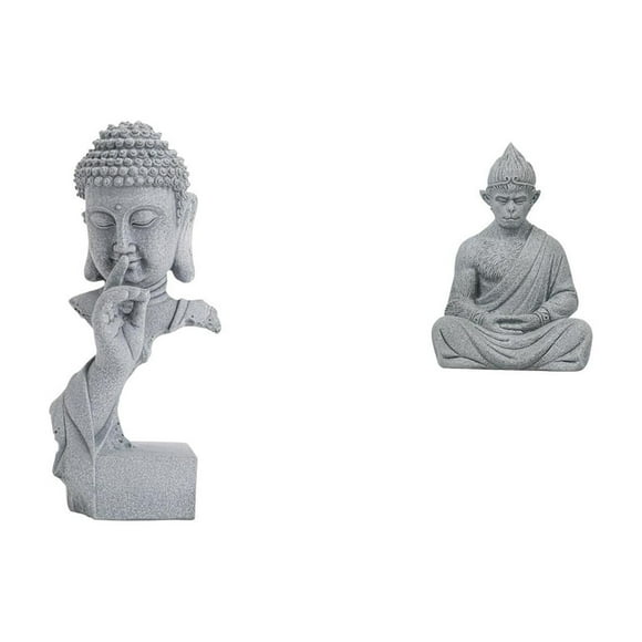 Tnarru Gautama Shakyamuni Sculpture de Méditation Bouddha Figurine de Collection pour Jardin Pendaison de Crémaillère Hôtel Patio Intérieur Extérieur Cour