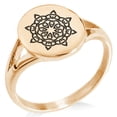 thumbnail image 1 of Stainless Steel Celtic Star Knot Minimalist Oval Top Polished Statement Signet Ring, 1 of 1