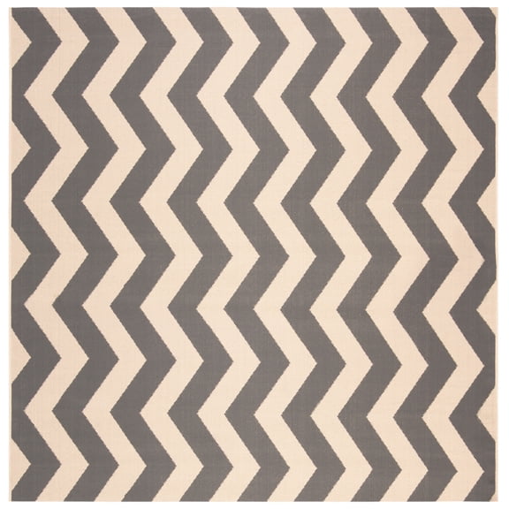 Safavieh Courtyard Ayden Chevron Indoor/Outdoor Area Rug, Gray/Beige, 4' x 4' Square