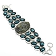 thumbnail image 2 of Natural Labradorite, Iolite Handmade 925 Sterling Silver Bracelet 7-8", 2 of 2