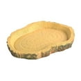 thumbnail image 2 of Reptile Water Bowl, Turtle Food Dish, Small PVC Terrarium Drinking Bowl for Snakes Lizards Frogs, Durable Easy to Clean Natural Bark Texture Habitat Accessory, 2 of 4