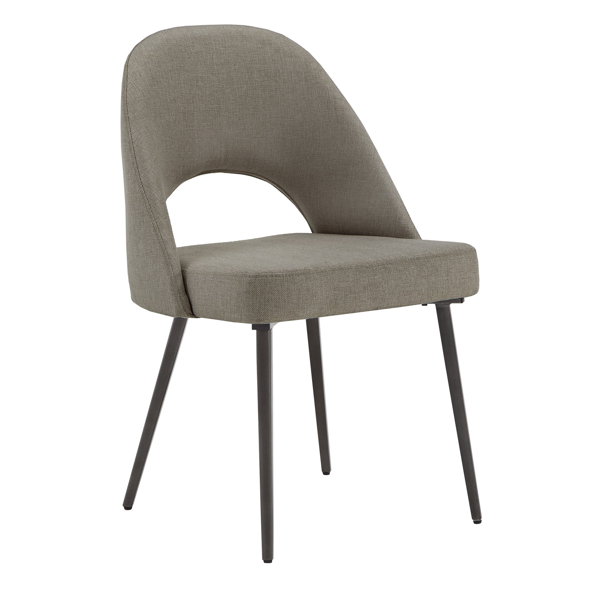 Weston Home Brando Upholstered Dining Chairs with Black Legs, Set of 2, Dark Gray