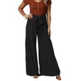 thumbnail image 1 of Pantalones De Pierna Ancha Vendaje De Cintura Alta Pantalones Drapeados Sueltos Casuales para Viajes De Yoga Negro L, 1 of 8