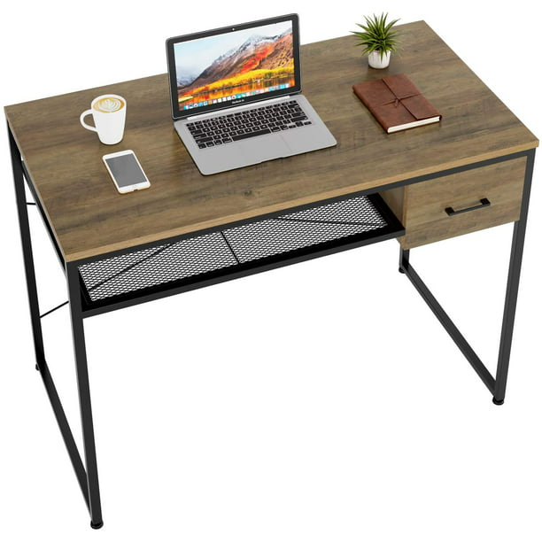 Cinak Writing Computer Desk 42 Inch, 42 Inch Writing Desk With Drawers