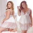 thumbnail image 5 of Body de encaje de talla grande para mujer, lencería Sexy, ropa de dormir, malla de encaje Floral, transparente, Catsuit, disfraz sexual erótico, 5XL, 5 of 5