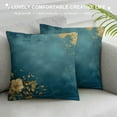 thumbnail image 3 of JRXY Short Plush Pillowcase 1 Piece Gold and Blue Abstract Art White, 3 of 5