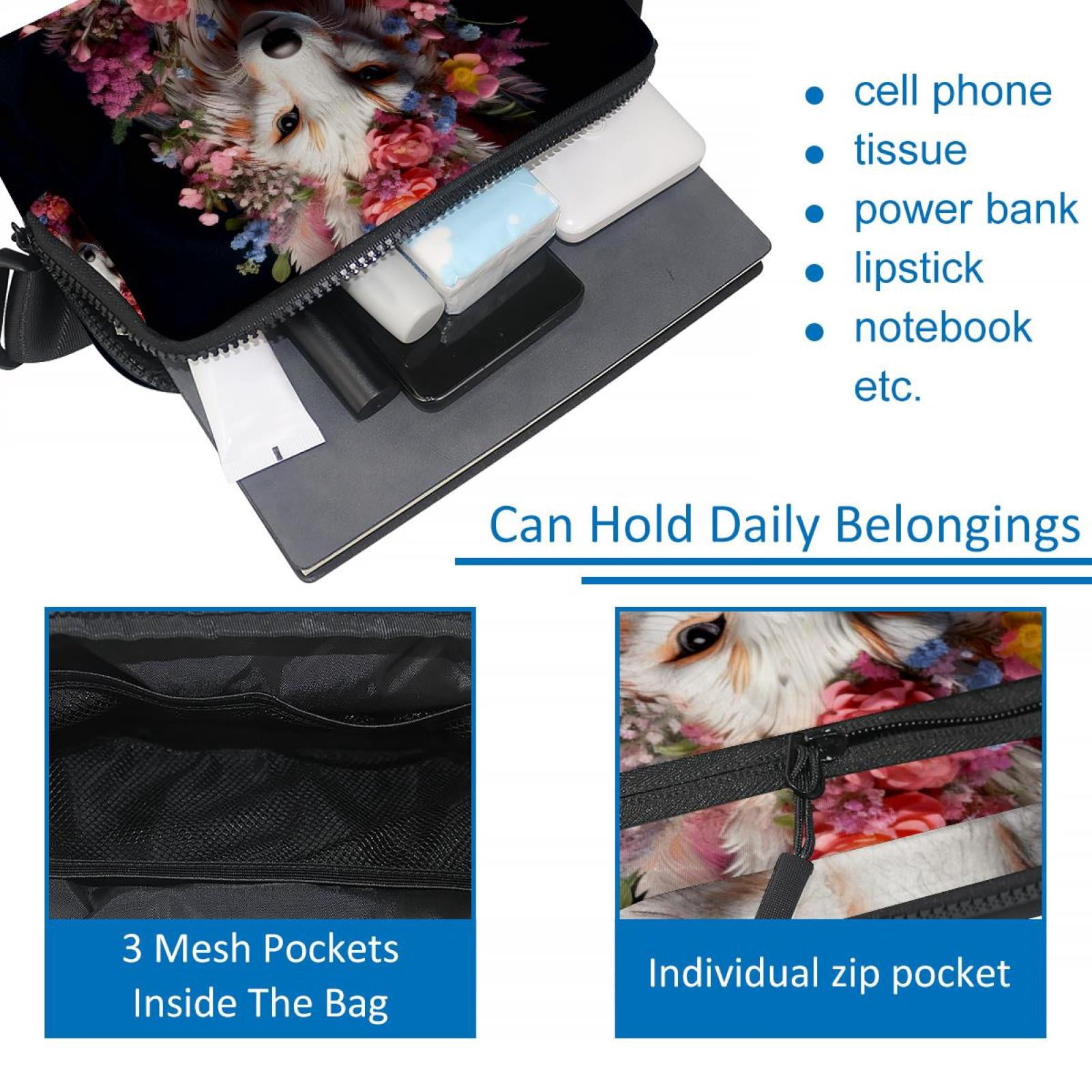 Floral Lightweight Adjustable Fanny Bag Running Belt Waist Pack with Extension Strap Unisex