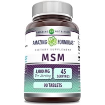 Amazing Formulas MSM (Methylsulfonylmethane) 3000mg Per Serving 90 Tablets Supplement | Non-GMO | Gluten Free