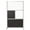 Black, variant on SpaceMakers 4 Ft Wood Laminate Room Divider – 52" Wide Privacy Partition with Aluminum Frame, 78" High