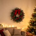 thumbnail image 4 of Artificial Norfolk Pine Christmas Wreath,15.7 Inch Front Door Greenery Wreath with Eucalyptus Leaves, Red Berries, Hanging Wreath for Wall, Window, Indoor Outdoor Winter Holiday Decor,1Pc, 4 of 4