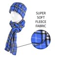 thumbnail image 4 of Women's Winter Fleece Winter Set-Polyester Fleece Hat, Gloves, and Scarf Set for Cold Weather (Blue & White Plaid), 4 of 7