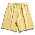 thumbnail image 3 of Qulqfy Men's Shorts Casual Yellow Beach Vacation Big & Tall Shorts Elastic Waist Drawstring Multi-Pockets Shorts Men's Workout Shorts 4XL, 3 of 3