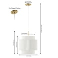 thumbnail image 6 of JONATHAN Y Boden 14.5" 1-Light Vintage Mid-Century Iron LED Pendant with Pleated Shade, Brass Gold/White, 6 of 8