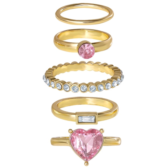 Celebrity Pink Women's Fashion Stackable Ring Set - 5 Pieces