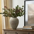 thumbnail image 2 of LuxenHome Rustic Ceramic Vase, 12.4" Tall Terracotta Pot with Earthy Gray-Brown Finish, Handcrafted, 2 of 10