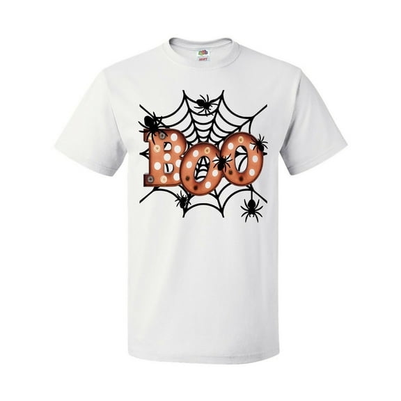 Inktastic Halloween Boo with Spiders in Web T-Shirt
