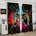 thumbnail image 4 of Gamer Curtains for Boys Kids Bedroom,Cool Gaming Decor,Video Game Kids Curtains,Neon Gamepad Teens Curtains for Bedroom Window Treatment Set for Living Room 84Wx84H Inch Decor, 4 of 6