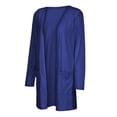 thumbnail image 4 of Knosfe Dark Blue Cardigan Sweaters for Women Fall Open Front Long Womens Cardigan Sweaters Casual Long Sleeve Lightweight Cardigans for Women Plus Size Clearance with Pockets 4XL, 4 of 5