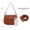 thumbnail image 3 of KL928 Women's Leather Shoulder Bag – Small Crossbody Bag with Adjustable Strap and Multiple Pockets,Brown, 3 of 6