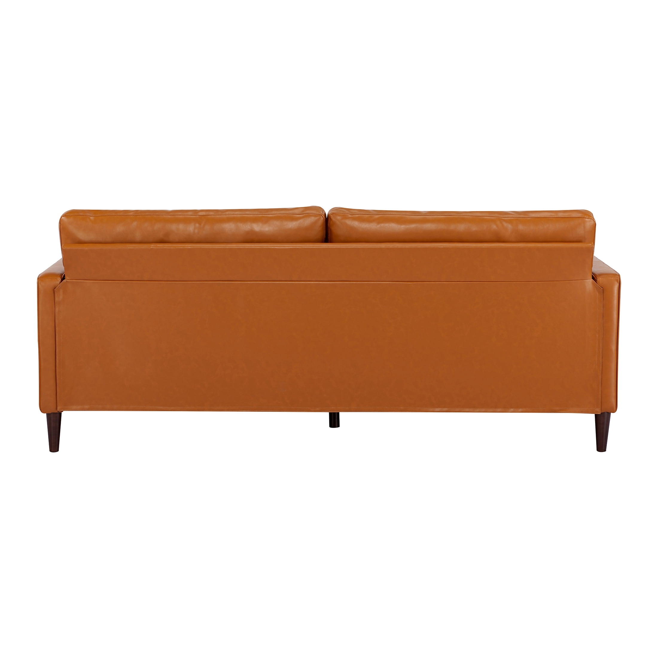 A&D Home Anza 3-Seater Tufted Faux Leather Sofa, Camel