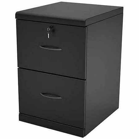 2 drawer vertical wood lockable filing cabinet, black - walmart