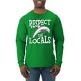 thumbnail image 2 of Wild Bobby Respect The Locals Save Our Oceans Dolphin Animal Lover Men Long Sleeve Shirt, Kelly, Small, 2 of 6
