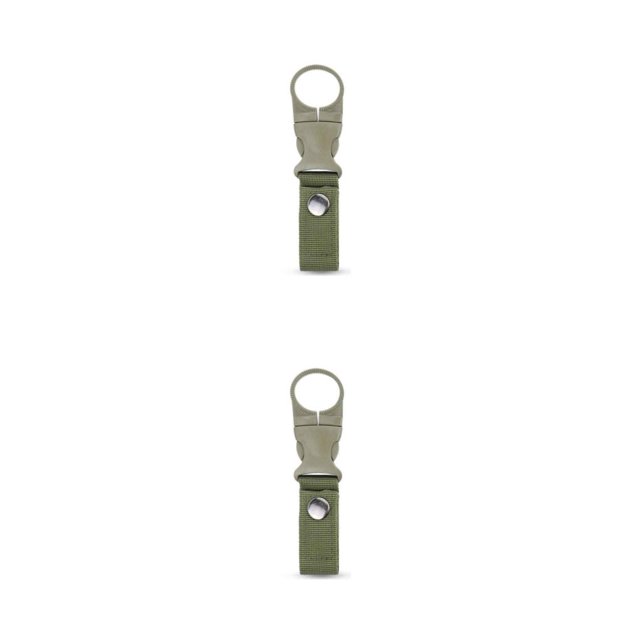 Eigraketly Hebilla para mochila, gancho para botellas rápidas, hebillas para botellas de agua colgantes portátiles, soporte para anillos, Verde 2piezas