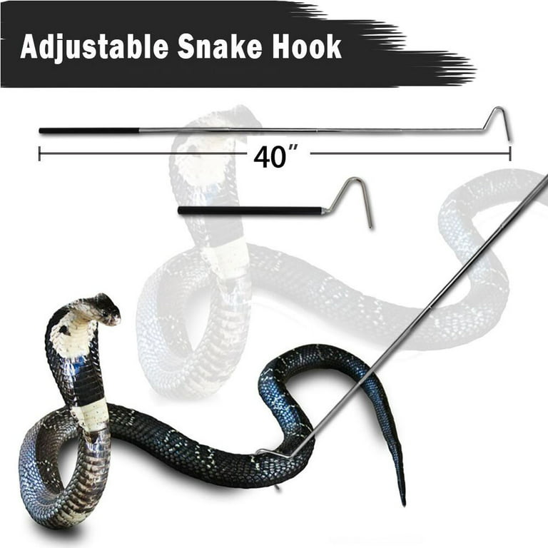 Snake Hook Safety Retractable Professional Reptile Snake Catching Tool  Reptiles Stainless Steel Hook Accessories Safe Distance