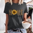 thumbnail image 2 of USSUMA Womens Plus Savings Tops and T-Shirts - Basic Tops for Women Plus Size Sunflower Tops Crewneck Short Sleeve Letter Print Tees T-shirt Loose Casual Blouse Tops 2022 Beach, 2 of 6