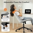 thumbnail image 2 of Genpo Desk Chair, Armless Desk Chair with Wheels, White PU Leather Small Computer Desk Chairs for Small Place Home Bedroom Vanity Makeup, 2 of 6