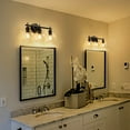 thumbnail image 3 of GoYeel 3-Light Black Multi Mounting Position Vanity Light with Global Glass Shades, 3 of 6