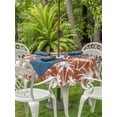 thumbnail image 2 of Outdoor Tablecloth with Umbrella Hole & Zipper, Burnt Orange Coastal Tree Round Tablecloth 60 Inch, Summer Palm Trees Tropical Botanical Patio Table Cover Waterproof Table Cloth for Picnic/Party, 2 of 7