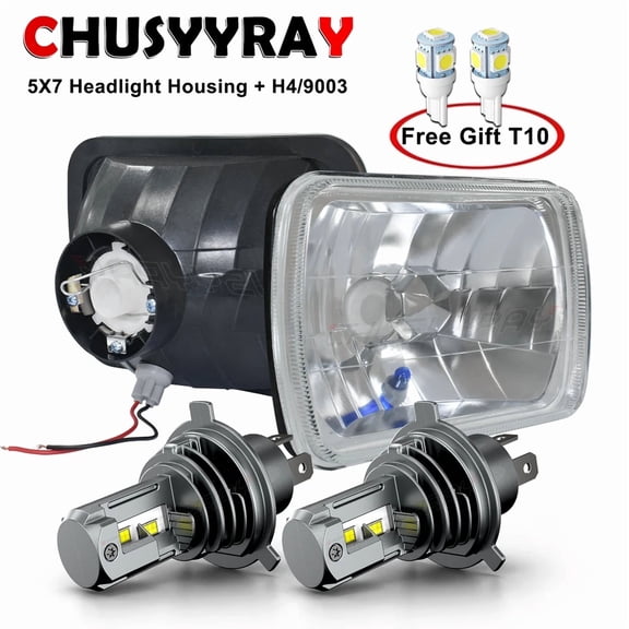 5x7 7x6 H6054 LED Headlights For 2003 2004 2005 2006 2007 2008 2009 Chevy Kodiak GMC C4500 C5500 C6500 TopKick Headlight High Low Beam, 6000K 500% Brightness