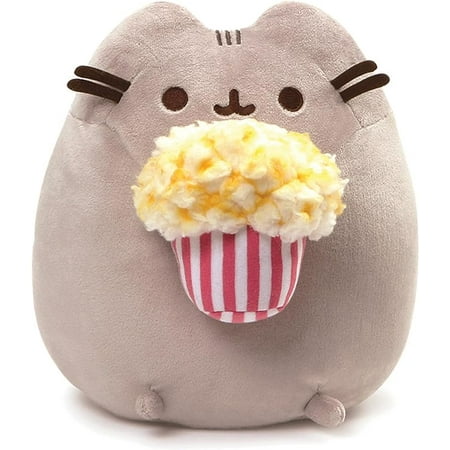 GUND Pusheen Snackables Popcorn Cat Stuffed Plush, Gray, 9.5 in