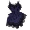 

BIZIZA Women Pajama Sets Cami 2 Piece Lace Solid Color Shorts V-Neck Lingerie Sleepwear Underwear Dark Blue S