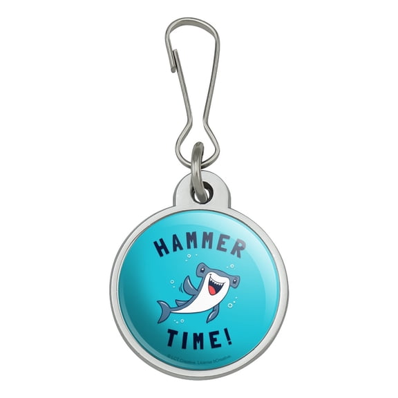 Hammerhead Shark Hammer Time Funny Humor Jacket Handbag Purse Luggage Backpack Zipper Pull Charm