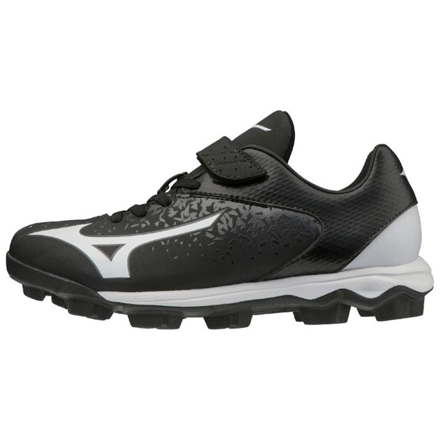 Mizuno 320581.9000.20.0200 Select Nine Jr Low Youth Molded Baseball Cleat Black-White (9000) 2 (0200)