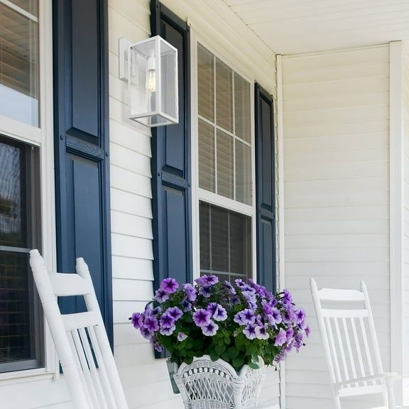 Globe Electric Bowery 1-Light Matte White Glass Shade Outdoor Indoor Wall Sconce