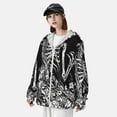 thumbnail image 3 of Gaeub Gothic Skull Floral Art Men's and Women's UPF 50+ Long-Sleeved Sun Protection Clothing, Fishing Shirt Long Sleeve Zip-3X-Large, 3 of 7