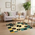 thumbnail image 3 of ODIKA 4'x6' Ultra-Soft Area Rug, Vinyl Music Vintage Album Grid Abstract Equalizer Record Minimalist None Washable, Bare feet friendly, Silk-Touch for Bedroom Home office, 3 of 7