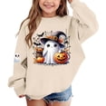 thumbnail image 5 of Qingpeng Girls Halloween Graphic Sweatshirt Ghost Pumpkin Print Long Sleeve Crewneck Pullover Top, 5 of 8