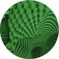 thumbnail image 1 of Ahgly Tapis Rond Lavable en Machine Intérieur Transitionnel Vert Émeraude Profond, 4 Pieds Rond, 1 of 7