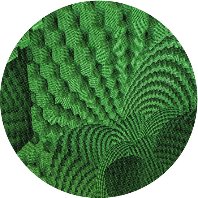 Ahgly Tapis Rond Lavable en Machine Intérieur Transitionnel Vert Émeraude Profond, 4 Pieds Rond